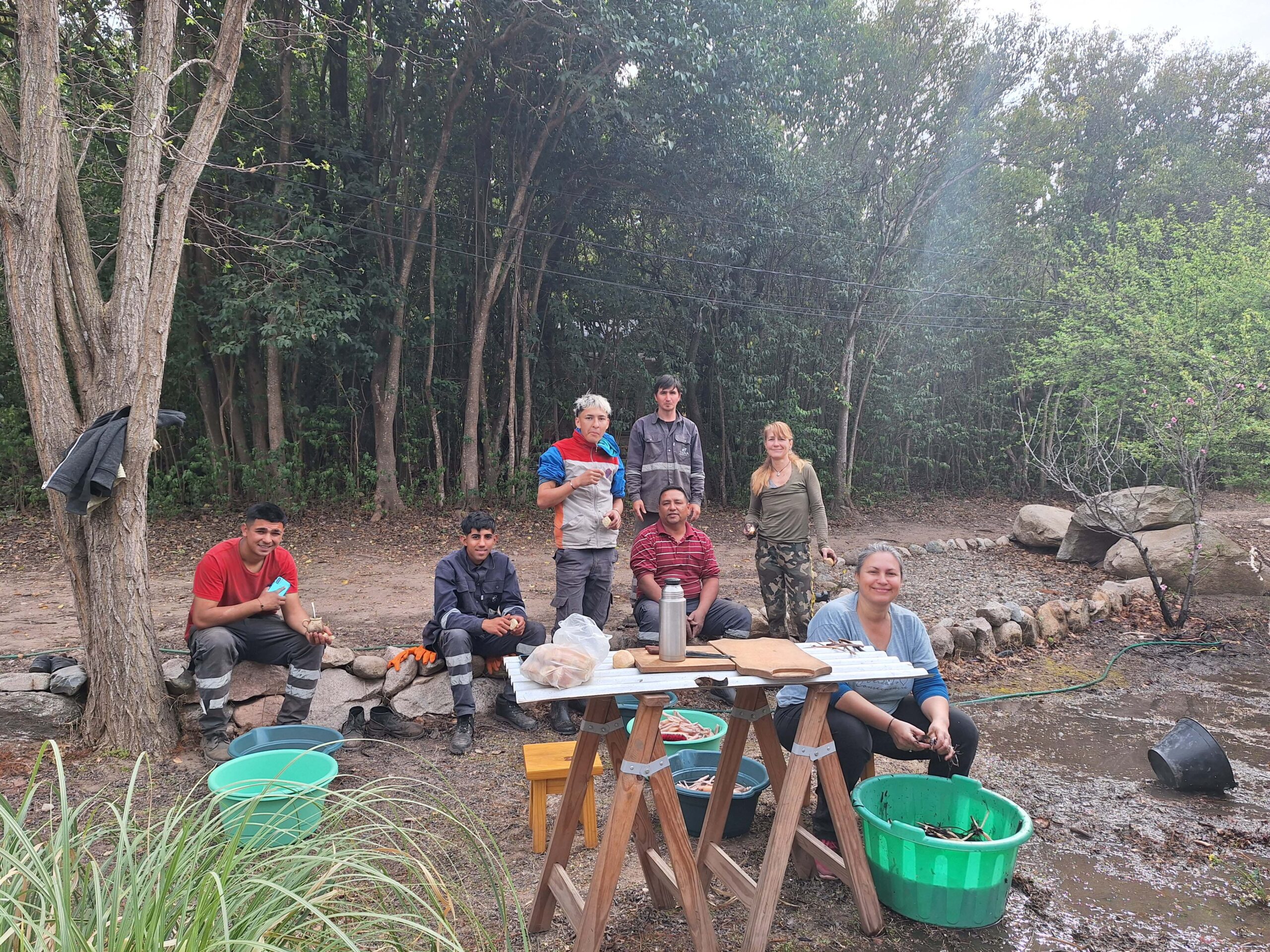 Equipo de trabajo con los lotos